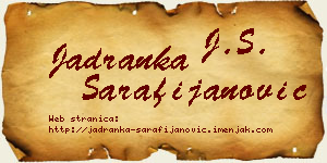 Jadranka Sarafijanović vizit kartica
